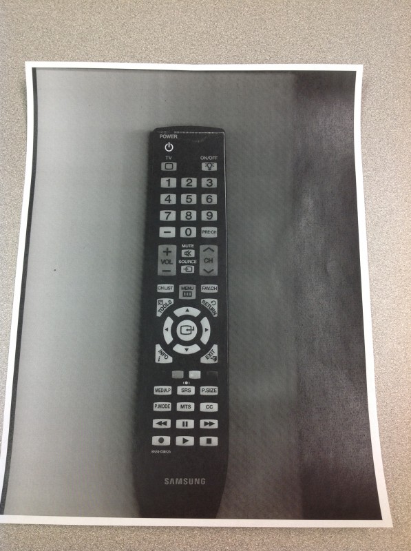 Photocopy of a TV Remote