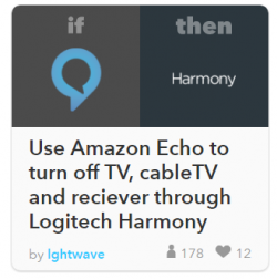 Use Amazon Echo to Turn off TV, CableTV, and reciever through Logitech Harmony