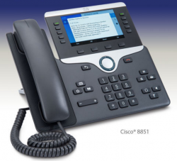 PIcture of a Cisco Phone with Hamilton CapTel Software-captioning right on the screen