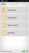 Screen shot of My Device section under V.ALRT app