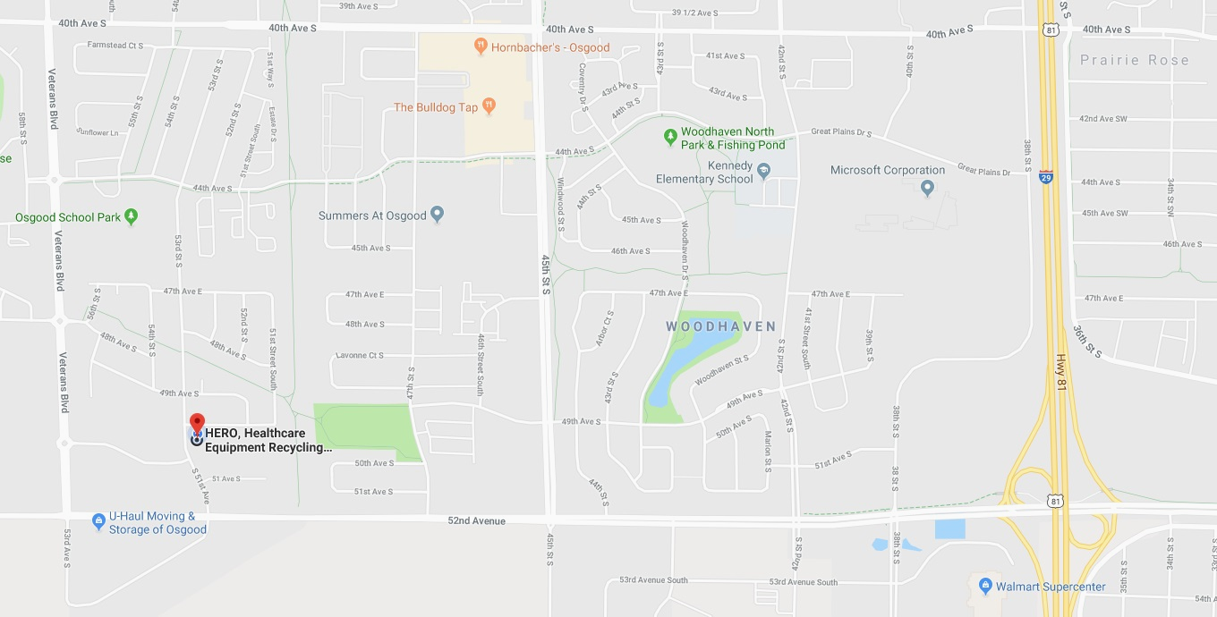 HERO is located at 5012 53rd St S, Ste C in South Fargo. We are on the right side of 53rd St in the Linn Grove Commercial Center just one block north of 52nd Ave.