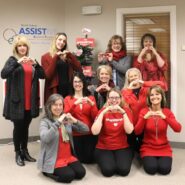 ND Assistive Staff all dressed in red for Giving Hearts Day 2018