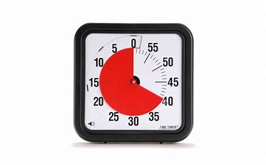 60 minute timer in the shape of a clock. Red covers the remaining 40 minutes.