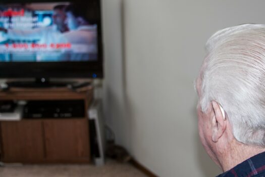 Man with a hearing aid