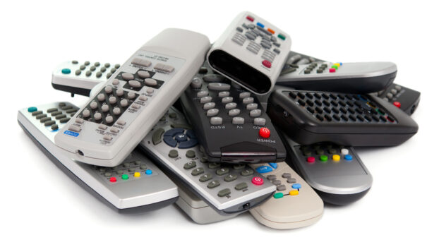 Pile of remote controls