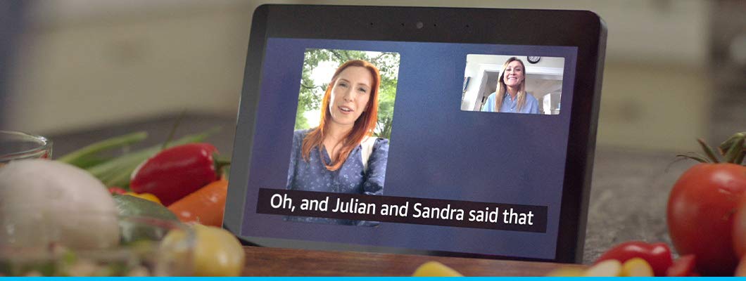 picture of Echo Show with captions