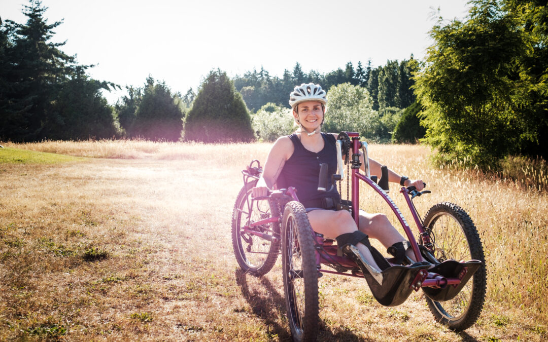 Disabled Active Woman on Her Bicycle