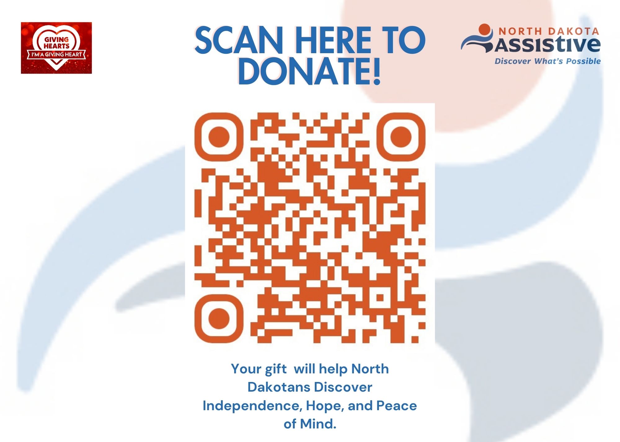 Giving Hearts Day QR code to donate.